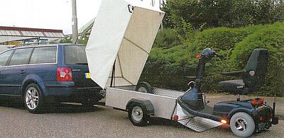 aanhanger voor scootmobiel en rolstoel huren